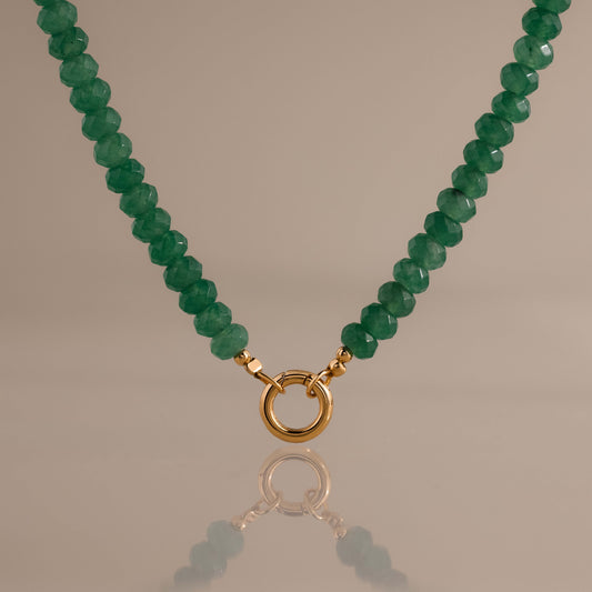 Evergreen Beaded Charm Necklace