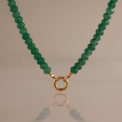 Evergreen Beaded Charm Necklace