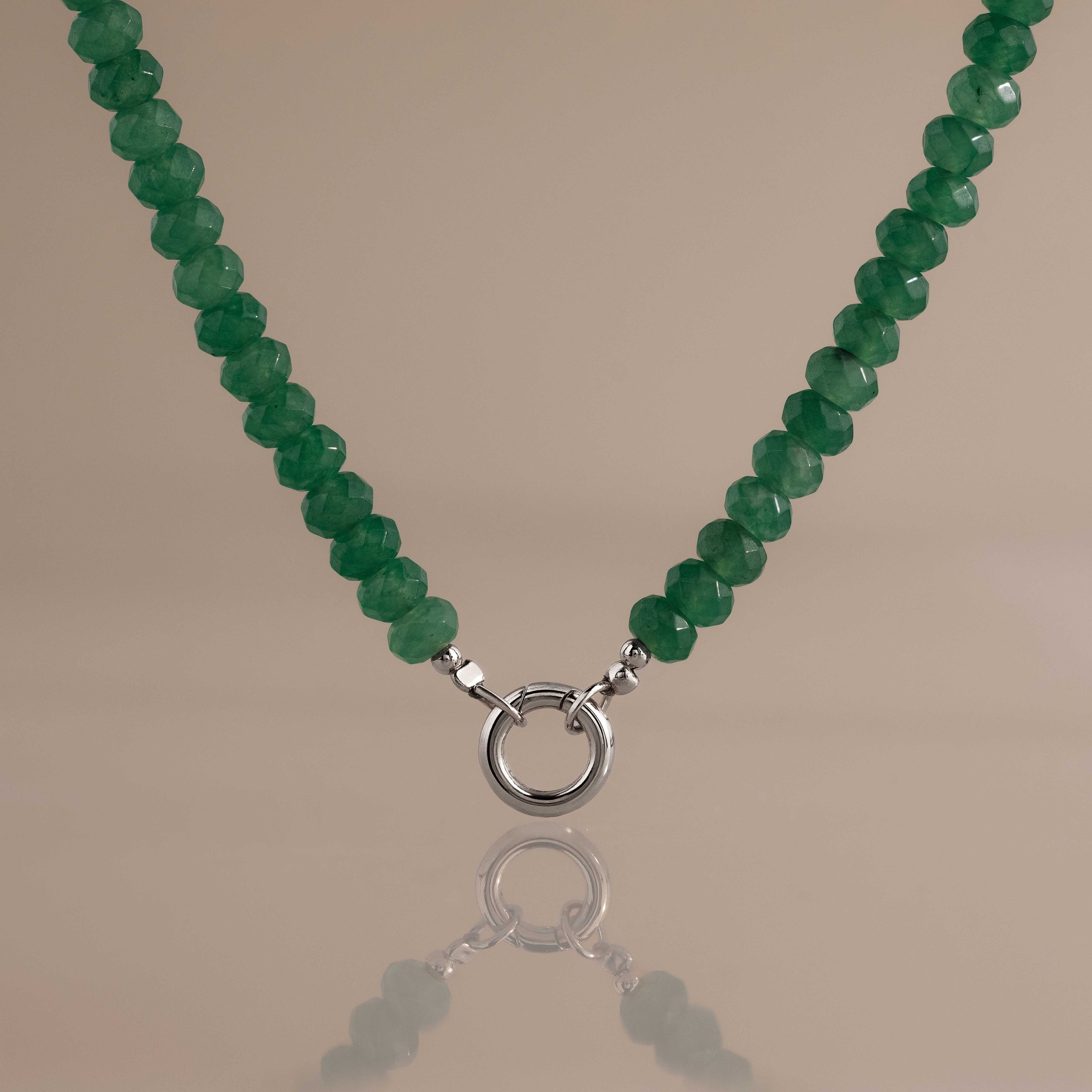 Evergreen Beaded Charm Necklace