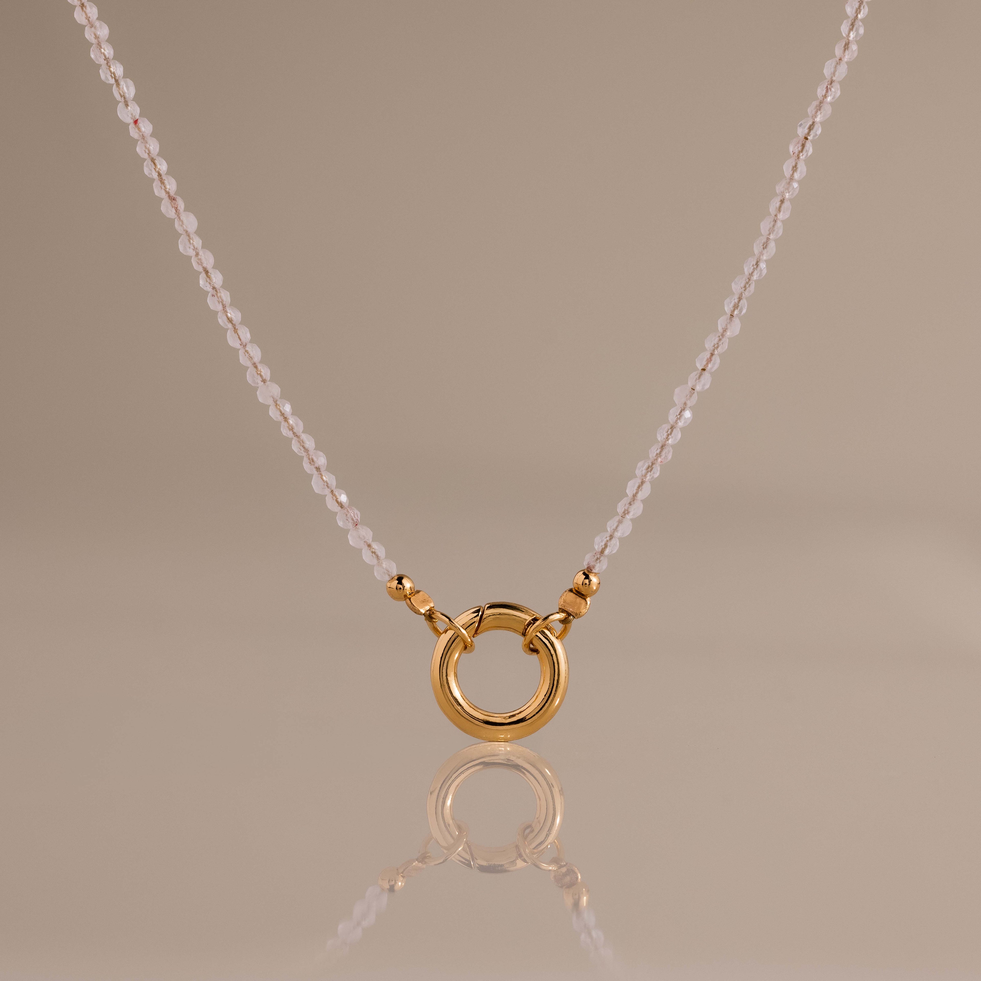 Quartz Beaded Charm Necklace