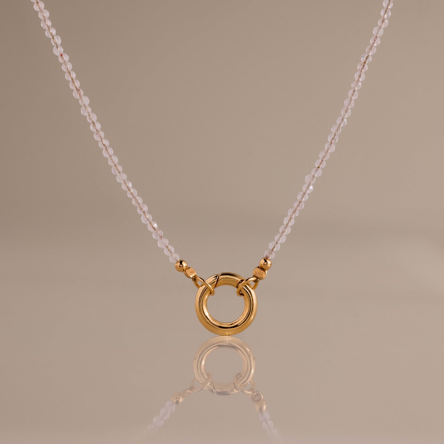 Quartz Beaded Charm Necklace