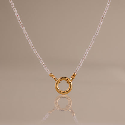 Quartz Beaded Charm Necklace