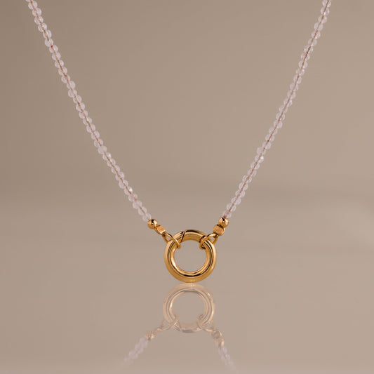 Quartz Beaded Charm Necklace