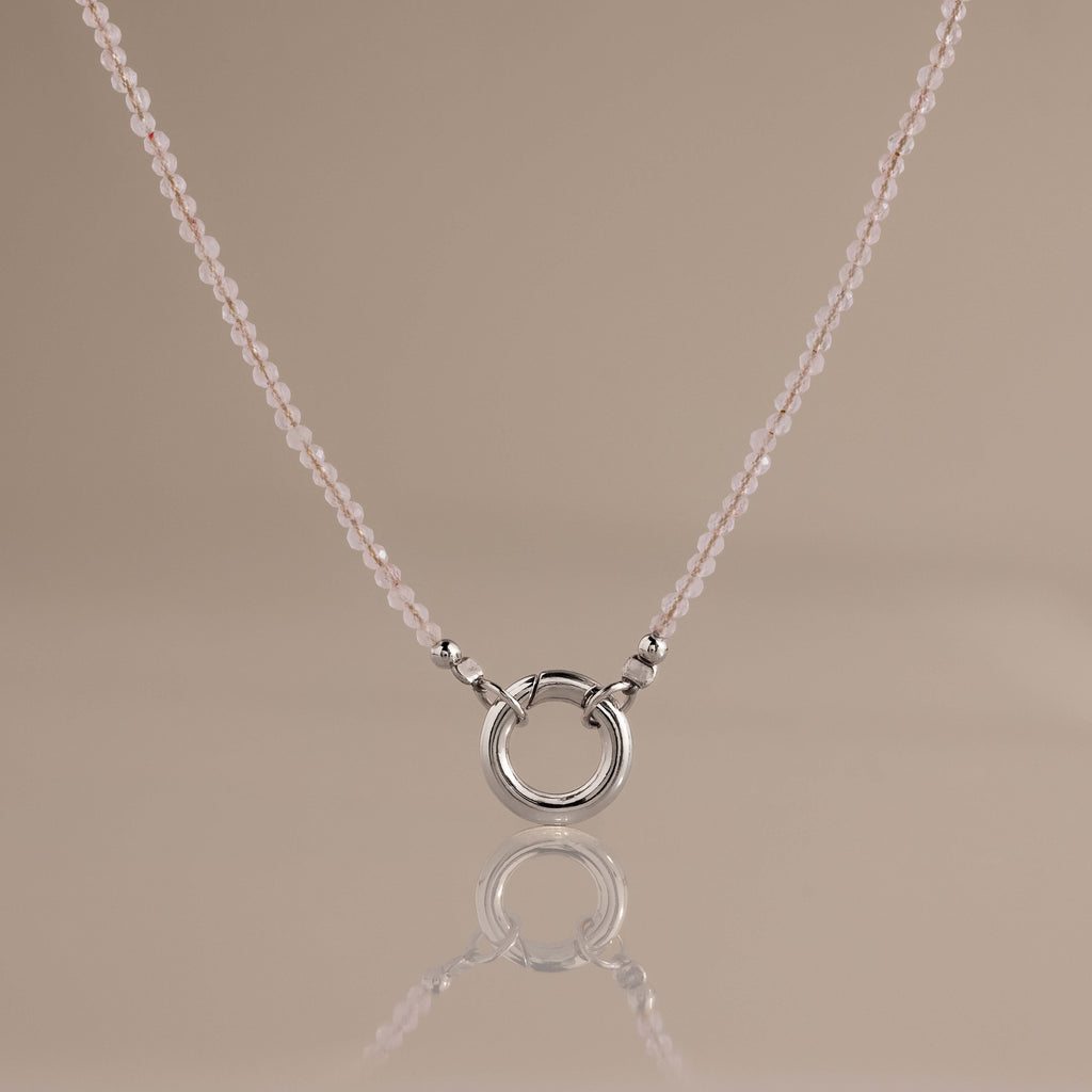 Quartz Beaded Charm Necklace