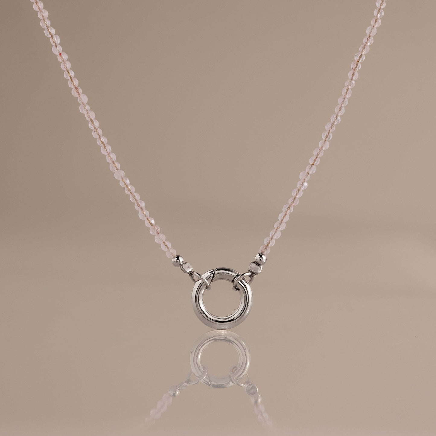 Quartz Beaded Charm Necklace