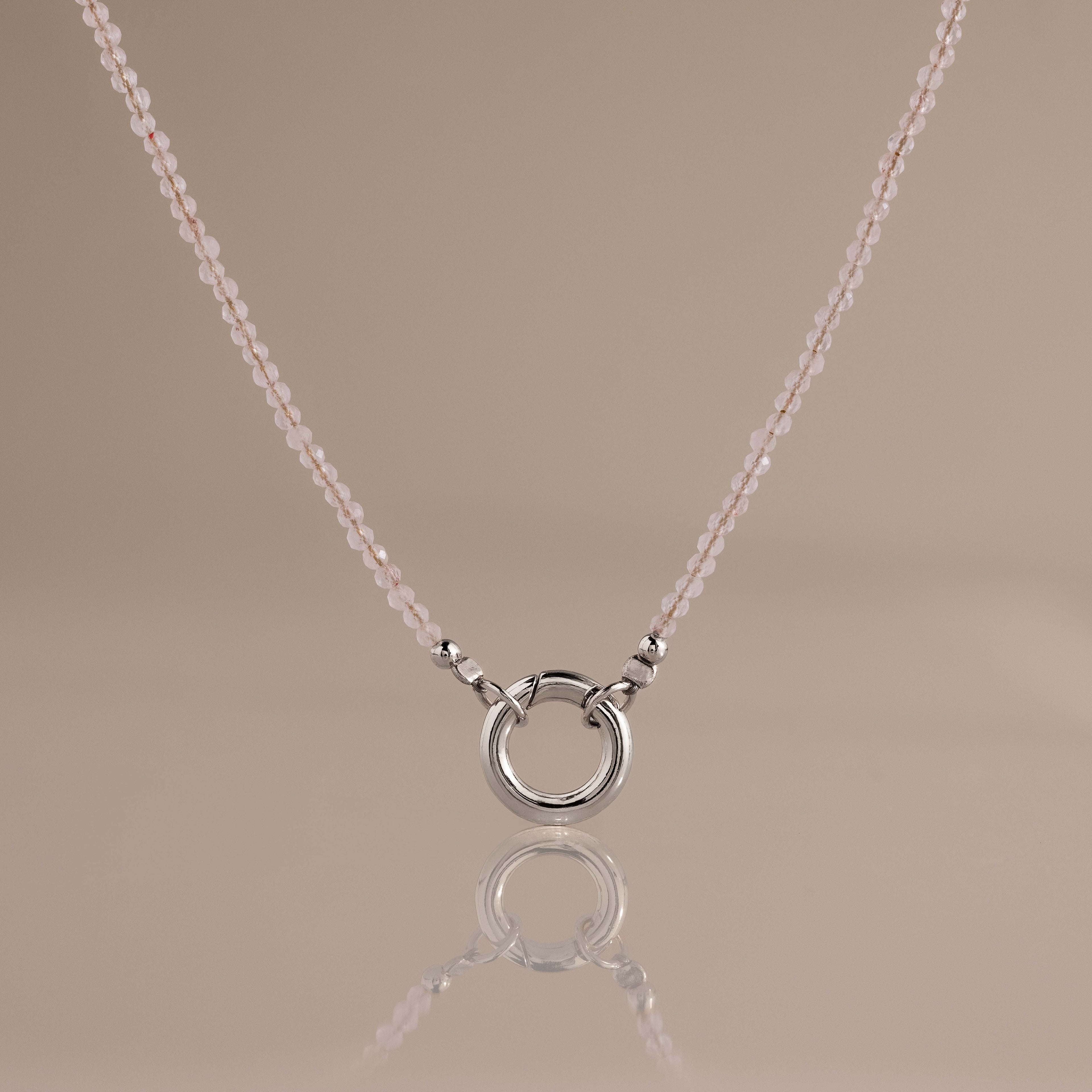 Quartz Beaded Charm Necklace