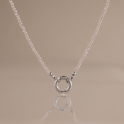 Quartz Beaded Charm Necklace