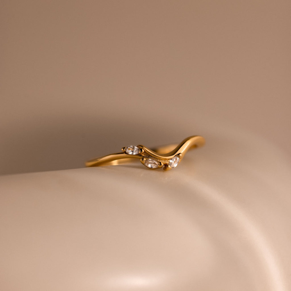 Marquise Diamond Curve Ring