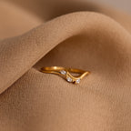Marquise Diamond Curve Ring