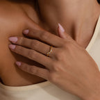 Marquise Diamond Curve Ring