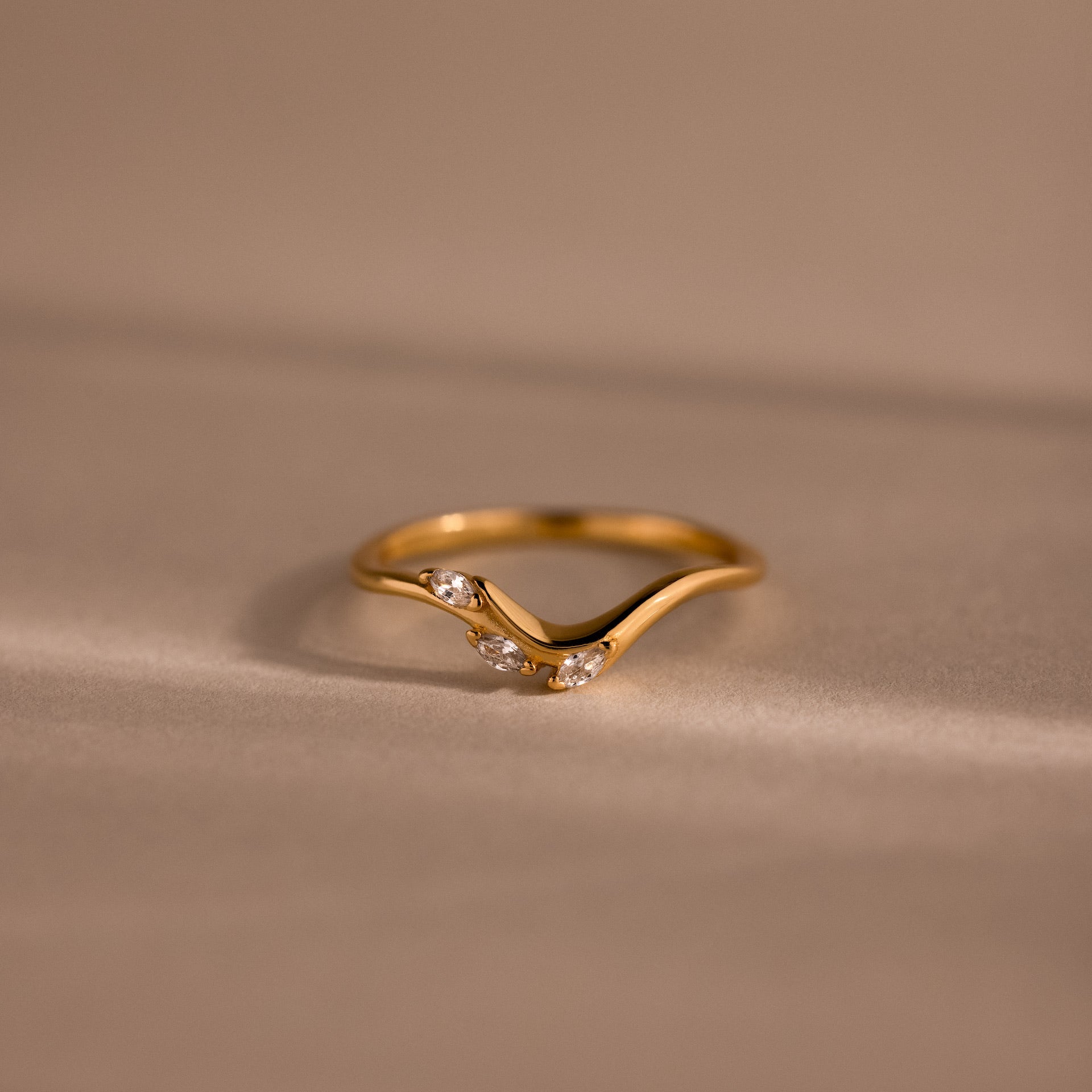 Marquise Diamond Curve Ring