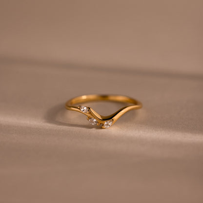 Marquise Diamond Curve Ring