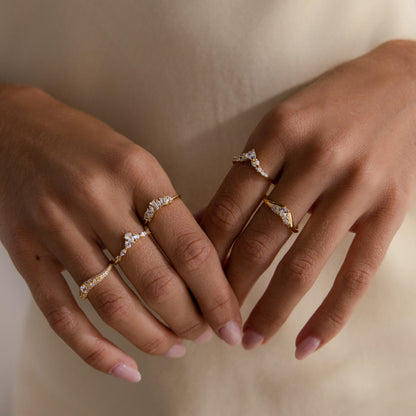 Pave Diamond Curve Ring