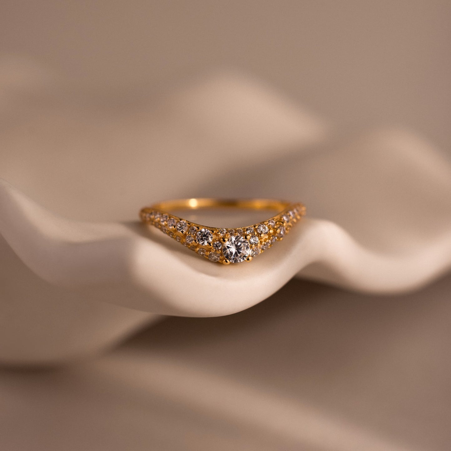 Pave Diamond Curve Ring