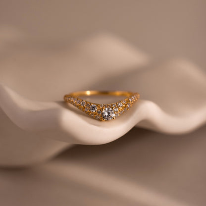 Pave Diamond Curve Ring