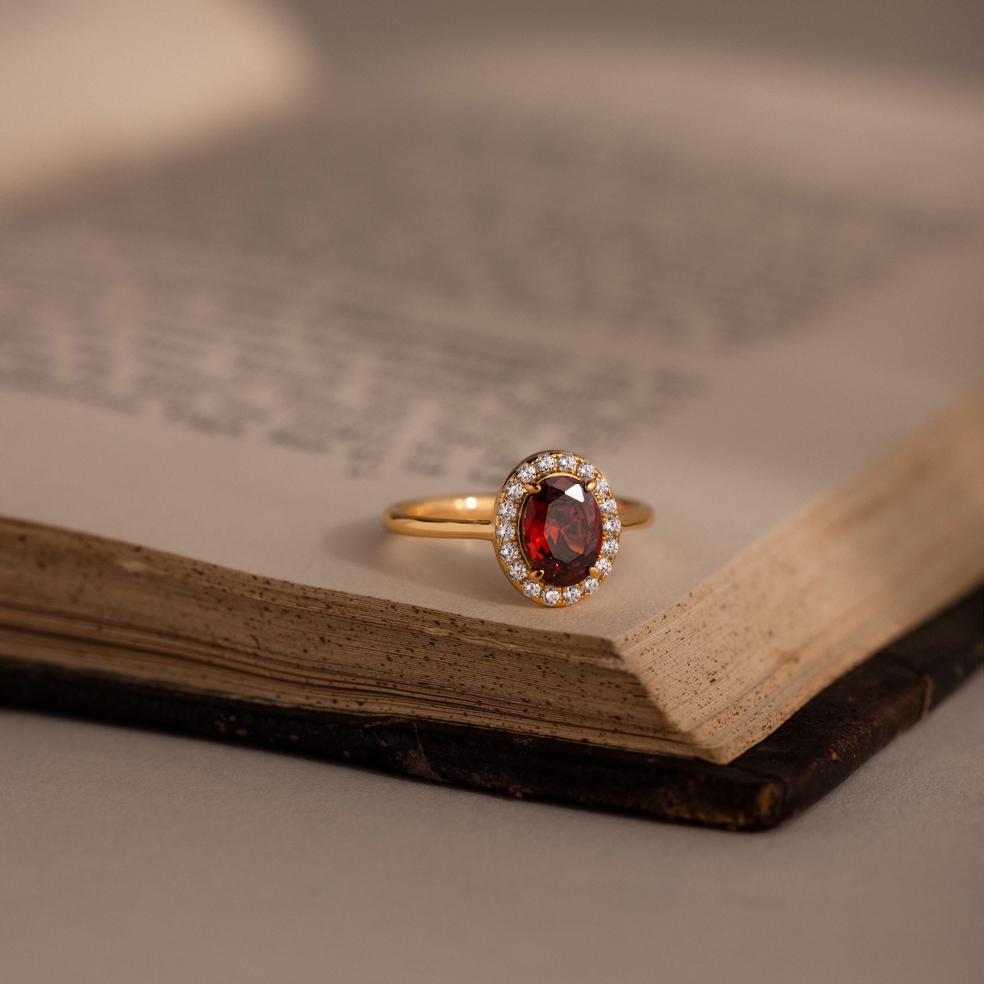Pave Garnet Ring