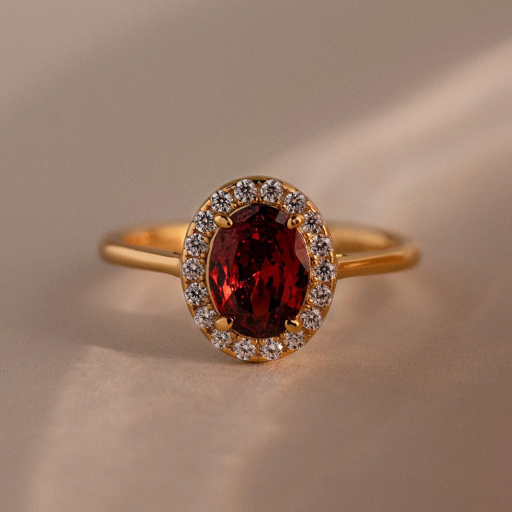 Pave Garnet Ring