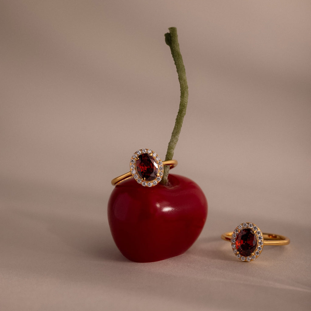 Pave Garnet Ring