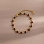 Garnet Heart Tennis Bracelet