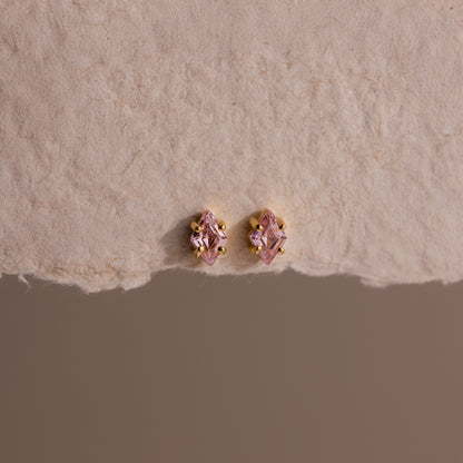 Rhombus Birthstone Flatback Studs