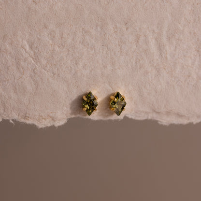 Rhombus Birthstone Flatback Studs