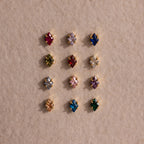 Rhombus Birthstone Flatback Studs