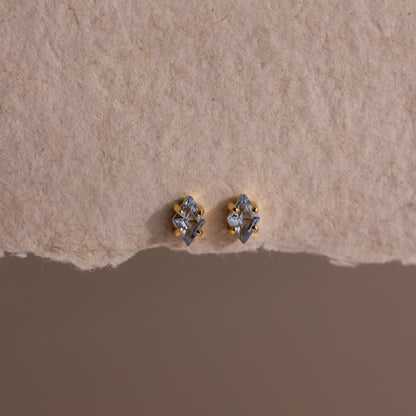 Rhombus Birthstone Flatback Studs