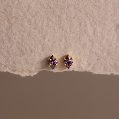 Rhombus Birthstone Flatback Studs