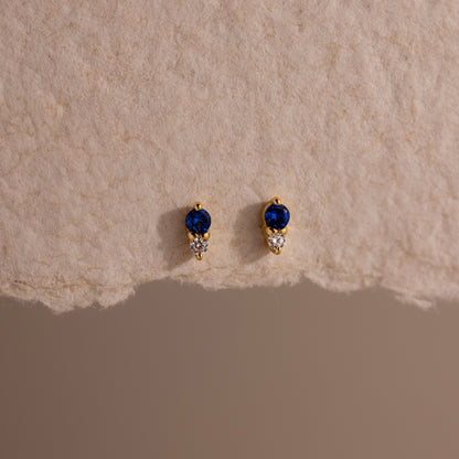 Tiny Duo Birthstone Flatback Studs