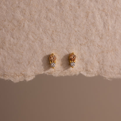 Tiny Duo Birthstone Flatback Studs