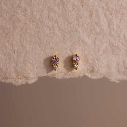 Tiny Duo Birthstone Flatback Studs