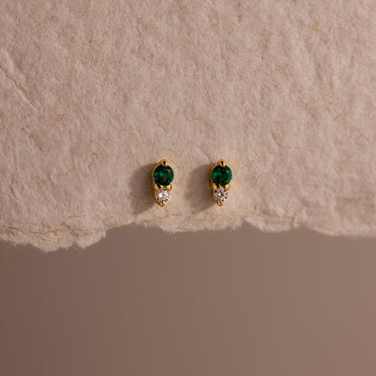 Tiny Duo Birthstone Flatback Studs