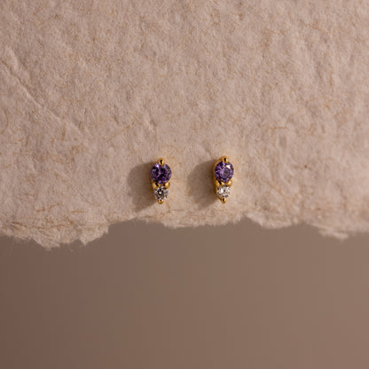 Tiny Duo Birthstone Flatback Studs