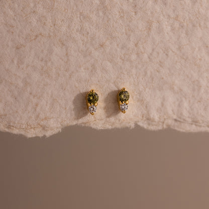Tiny Duo Birthstone Flatback Studs