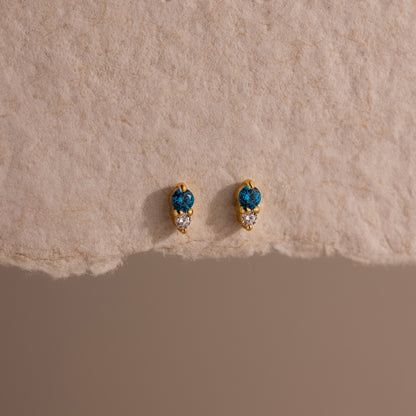 Tiny Duo Birthstone Flatback Studs