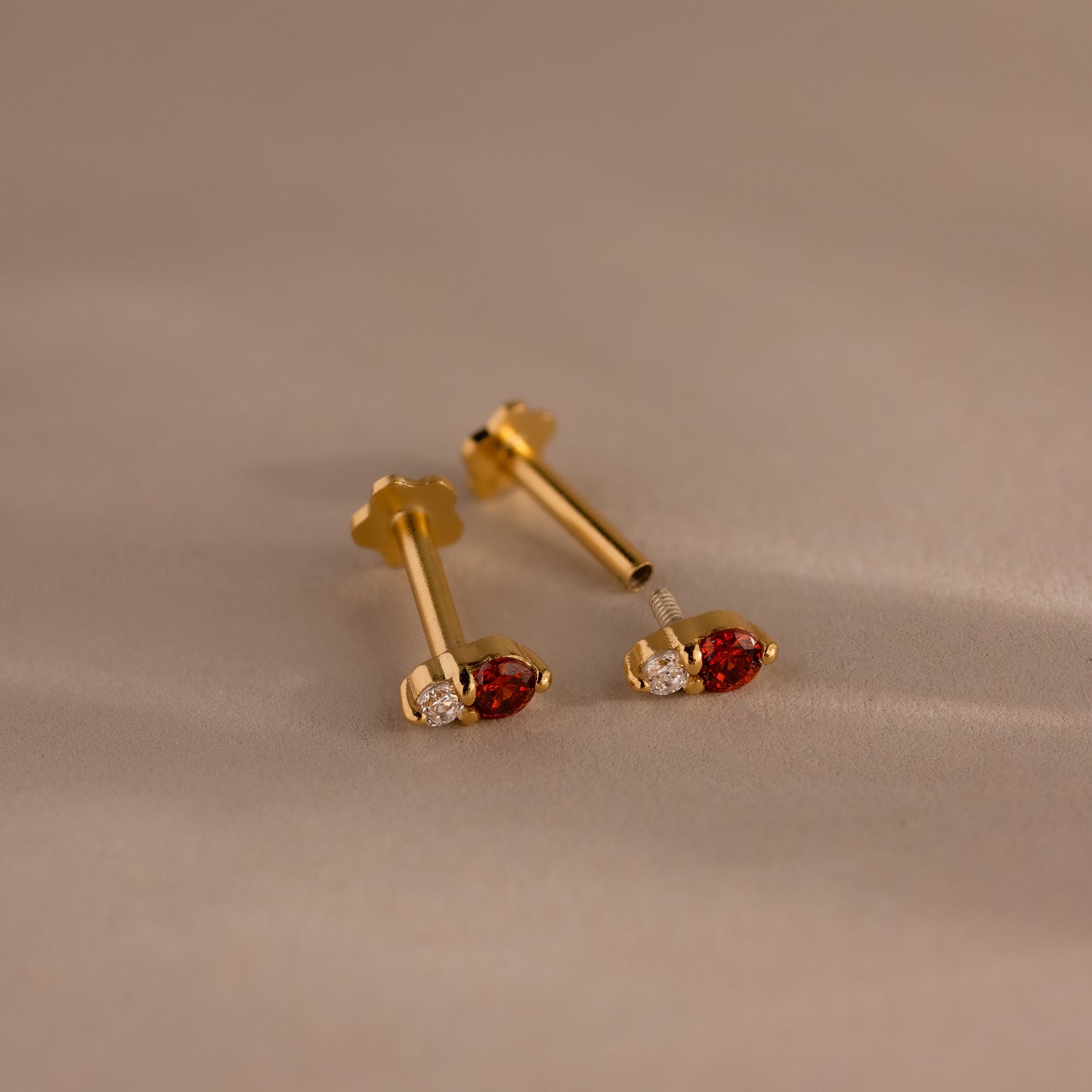 Tiny Duo Birthstone Flatback Studs