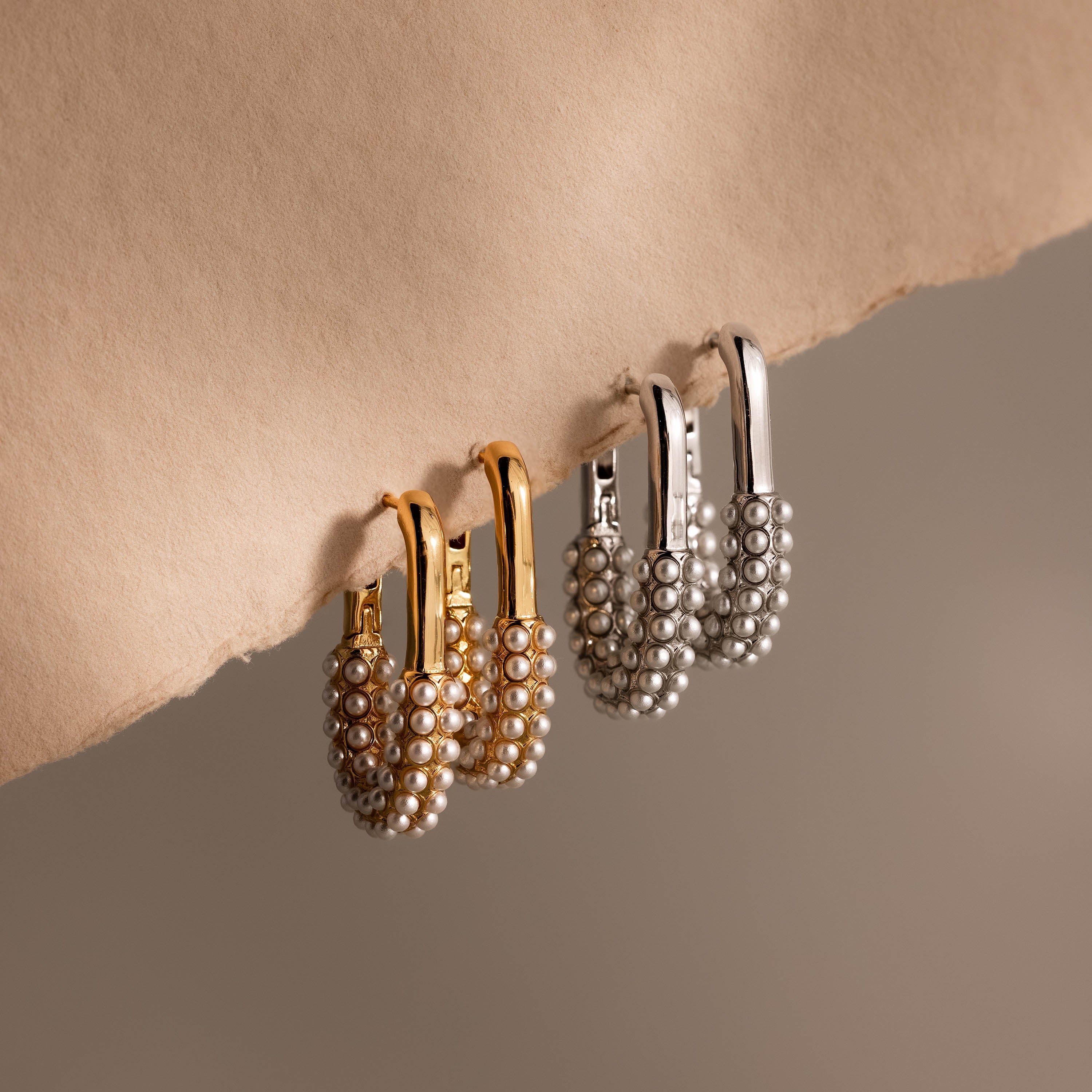 Pearl Cluster Link Hoops
