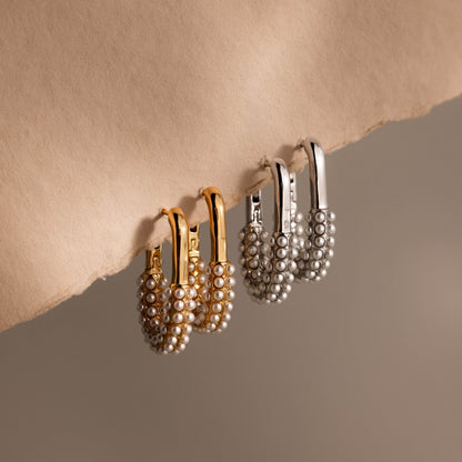 Pearl Cluster Link Hoops