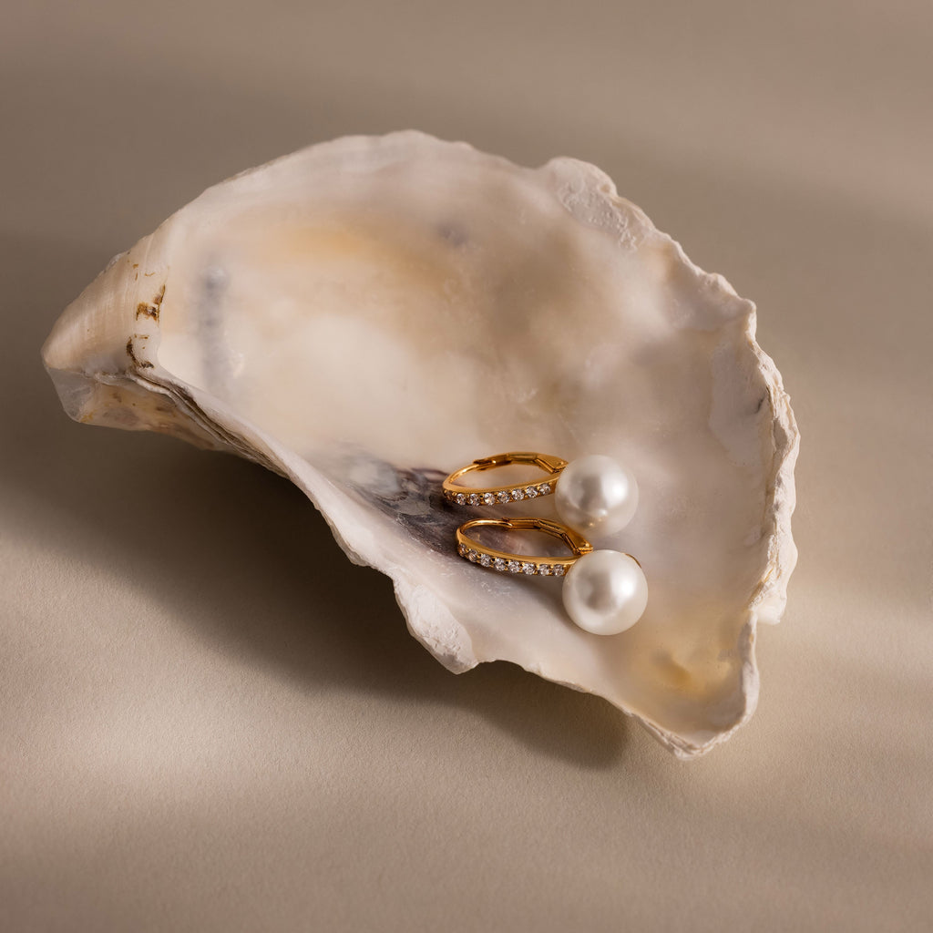 Shimmer Pearl Drop Earrings