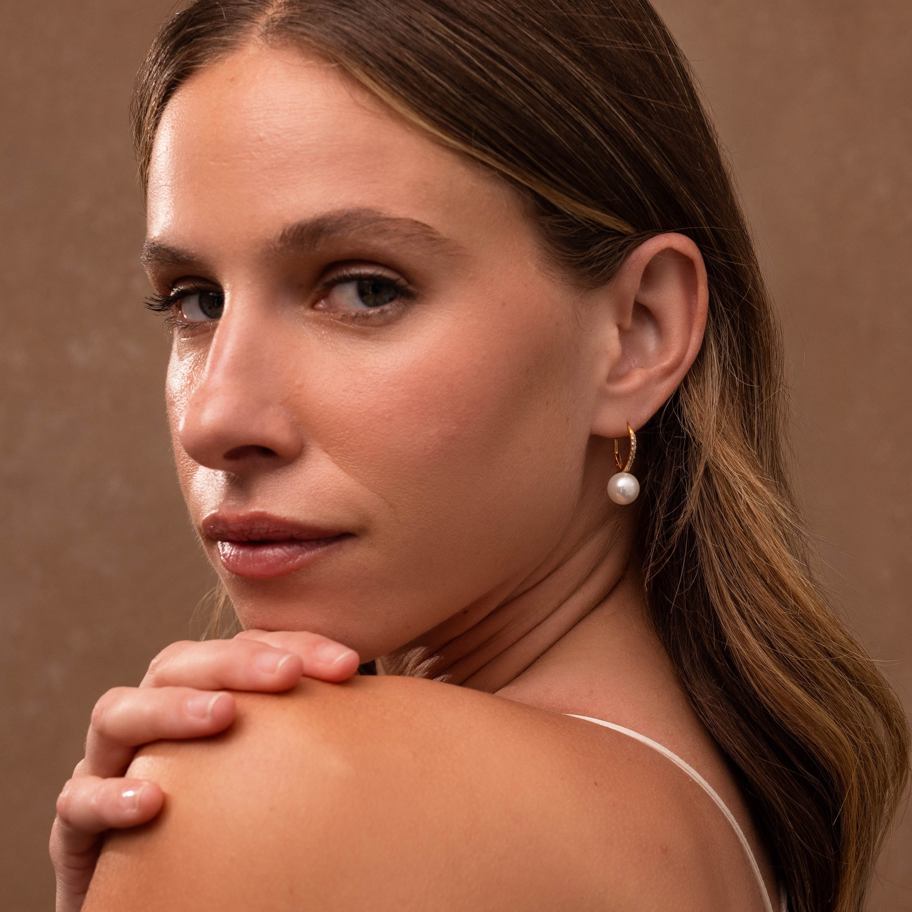 Shimmer Pearl Drop Earrings