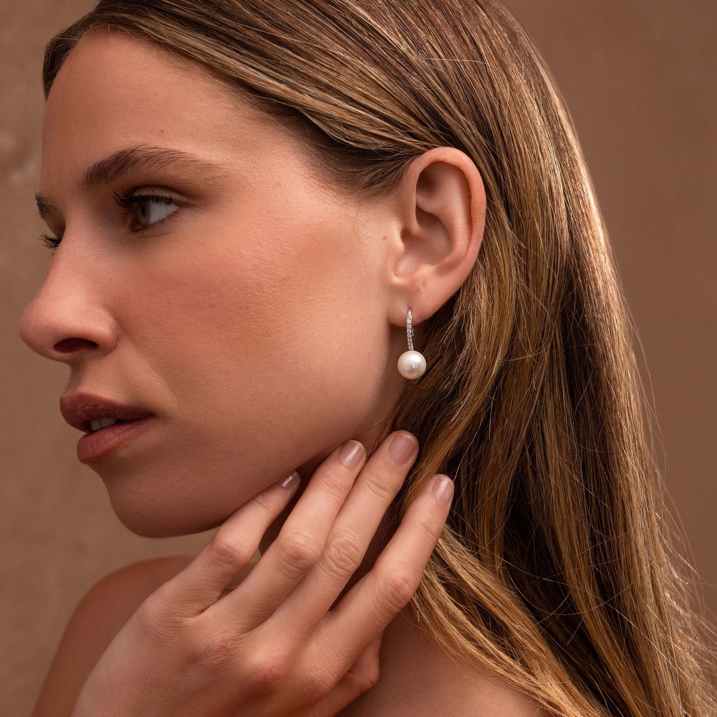 Shimmer Pearl Drop Earrings