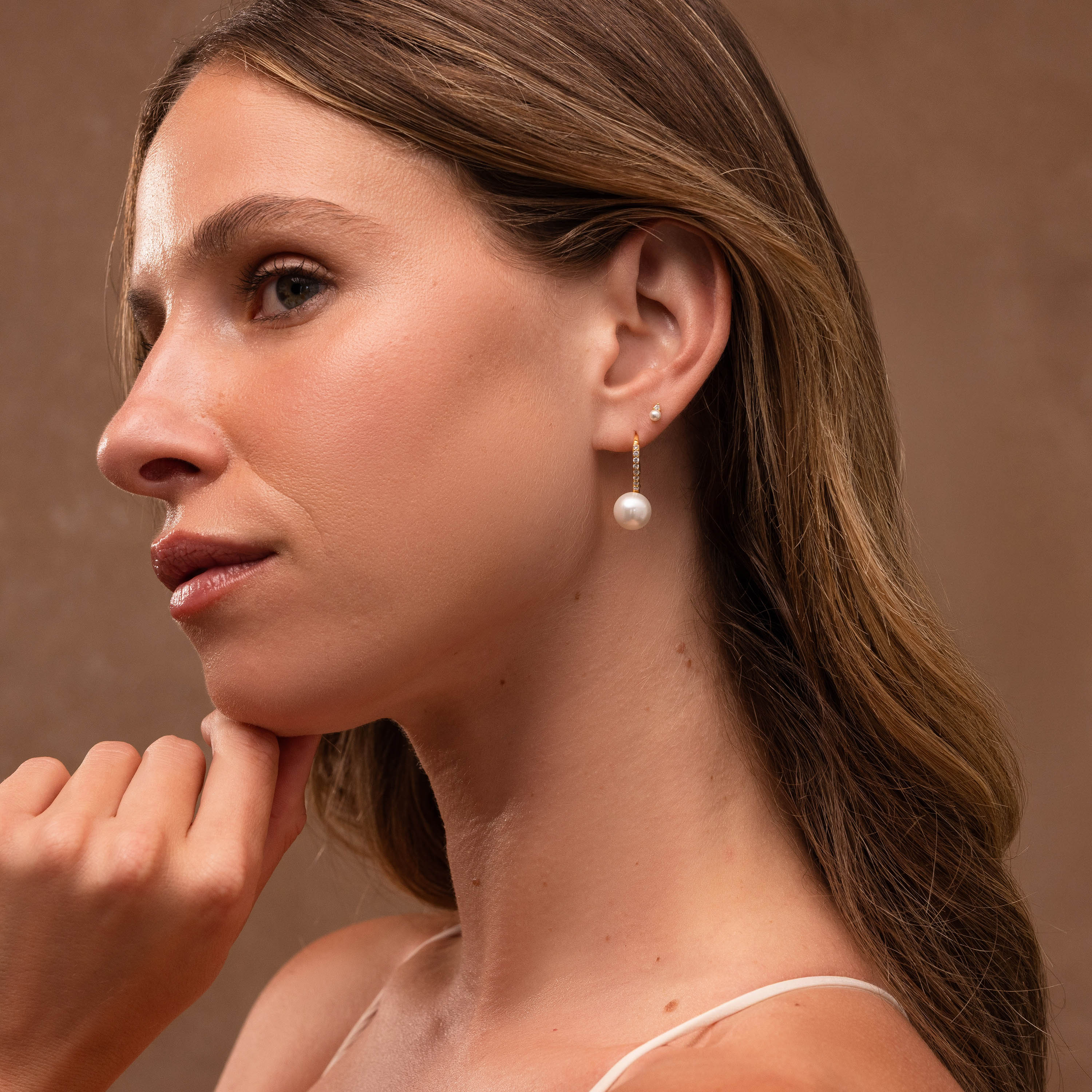 Shimmer Pearl Drop Earrings