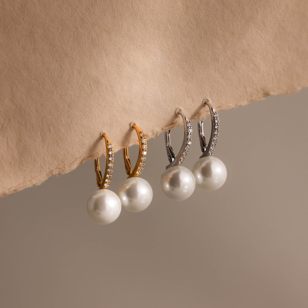 Shimmer Pearl Drop Earrings
