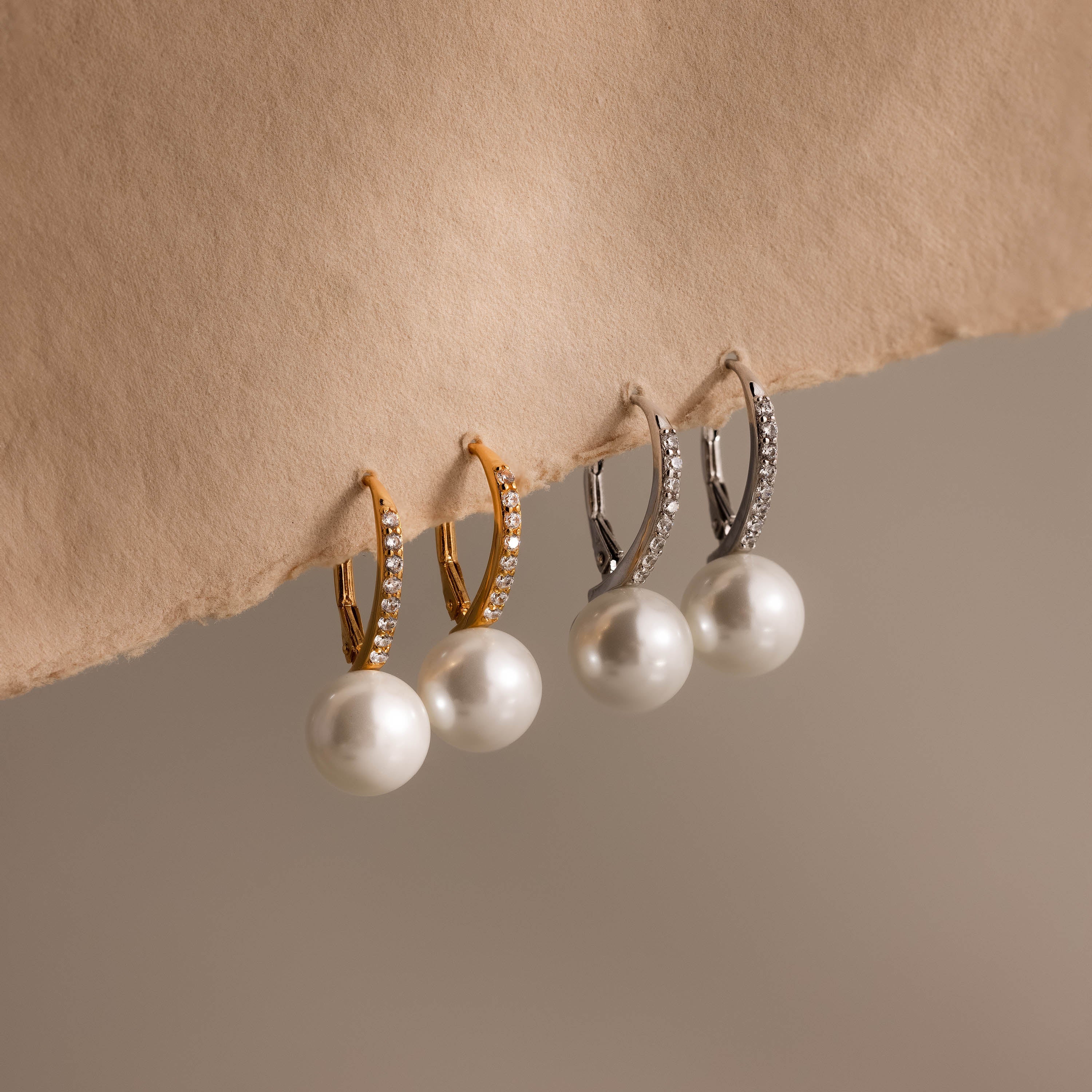 Shimmer Pearl Drop Earrings