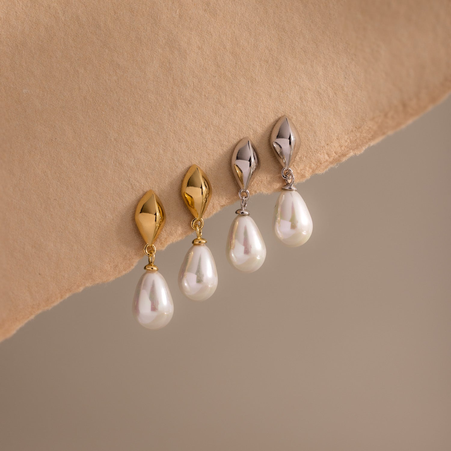 Tiny Pearl Drop Studs