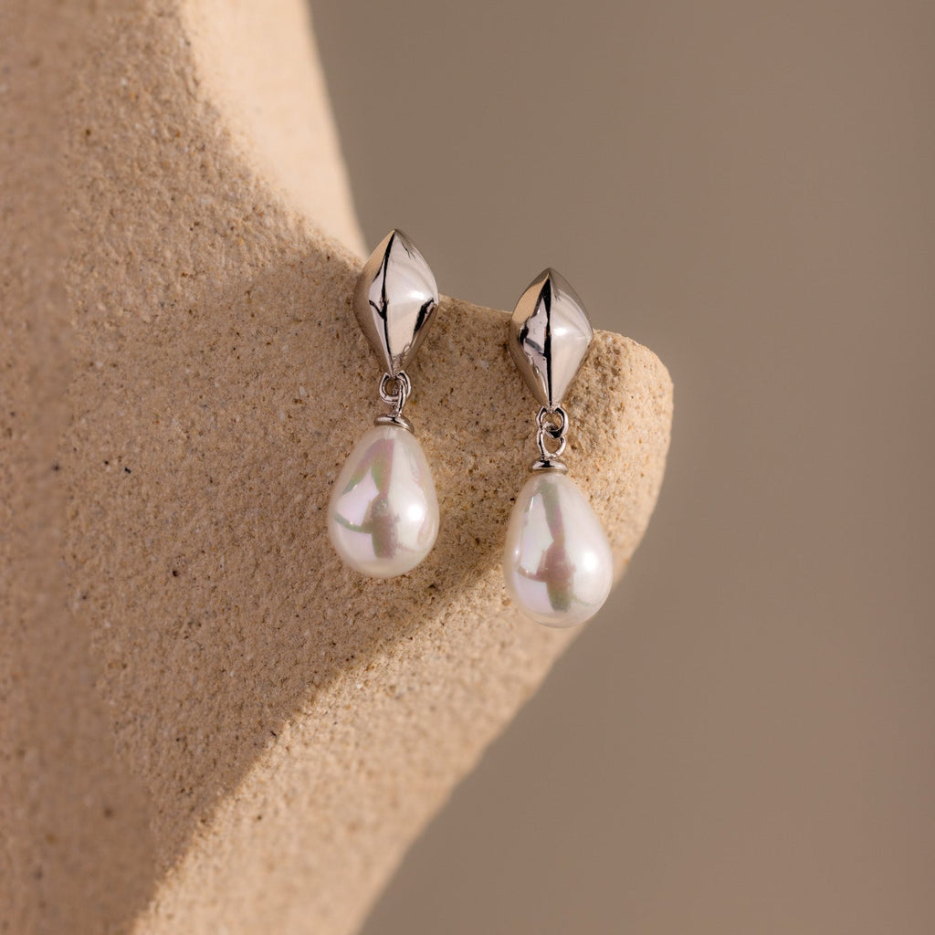 Tiny Pearl Drop Studs