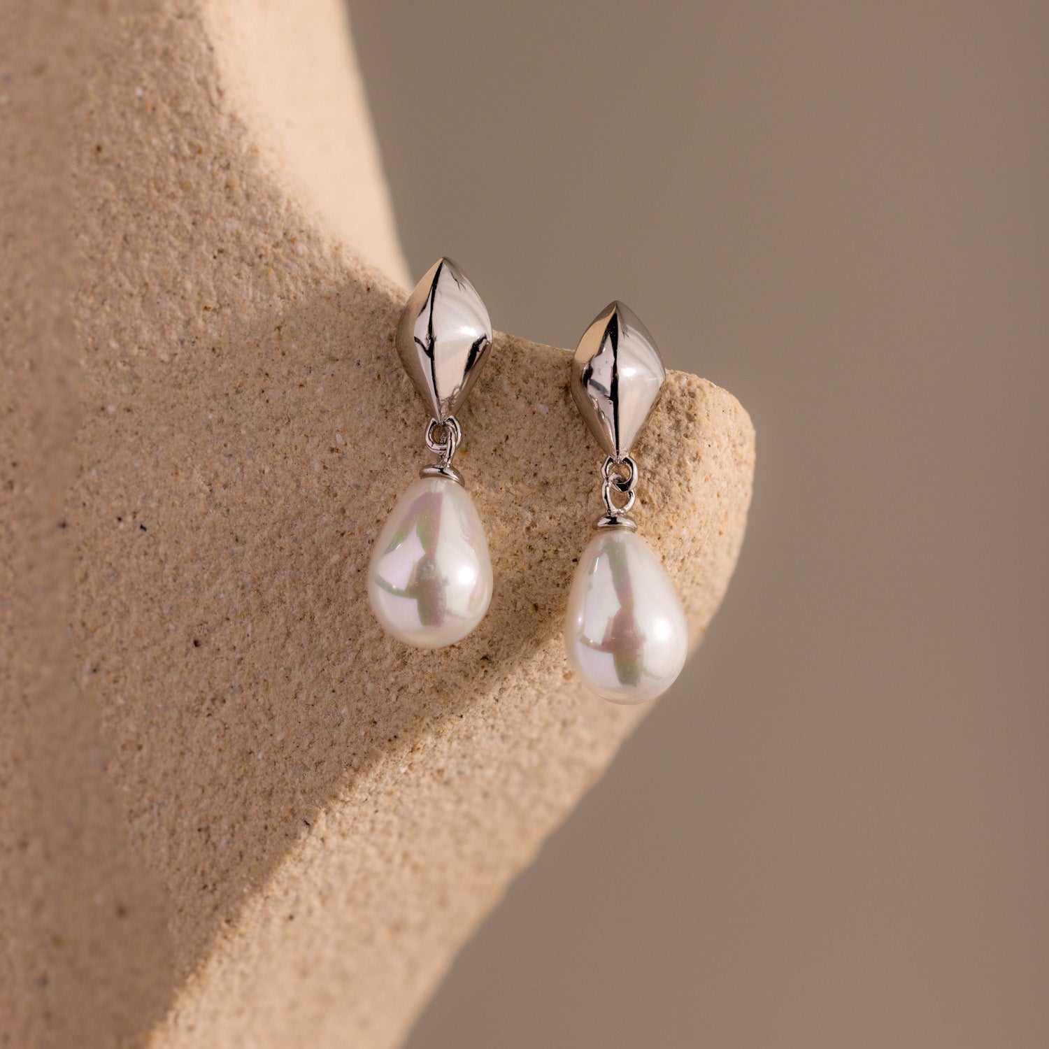 Tiny Pearl Drop Studs
