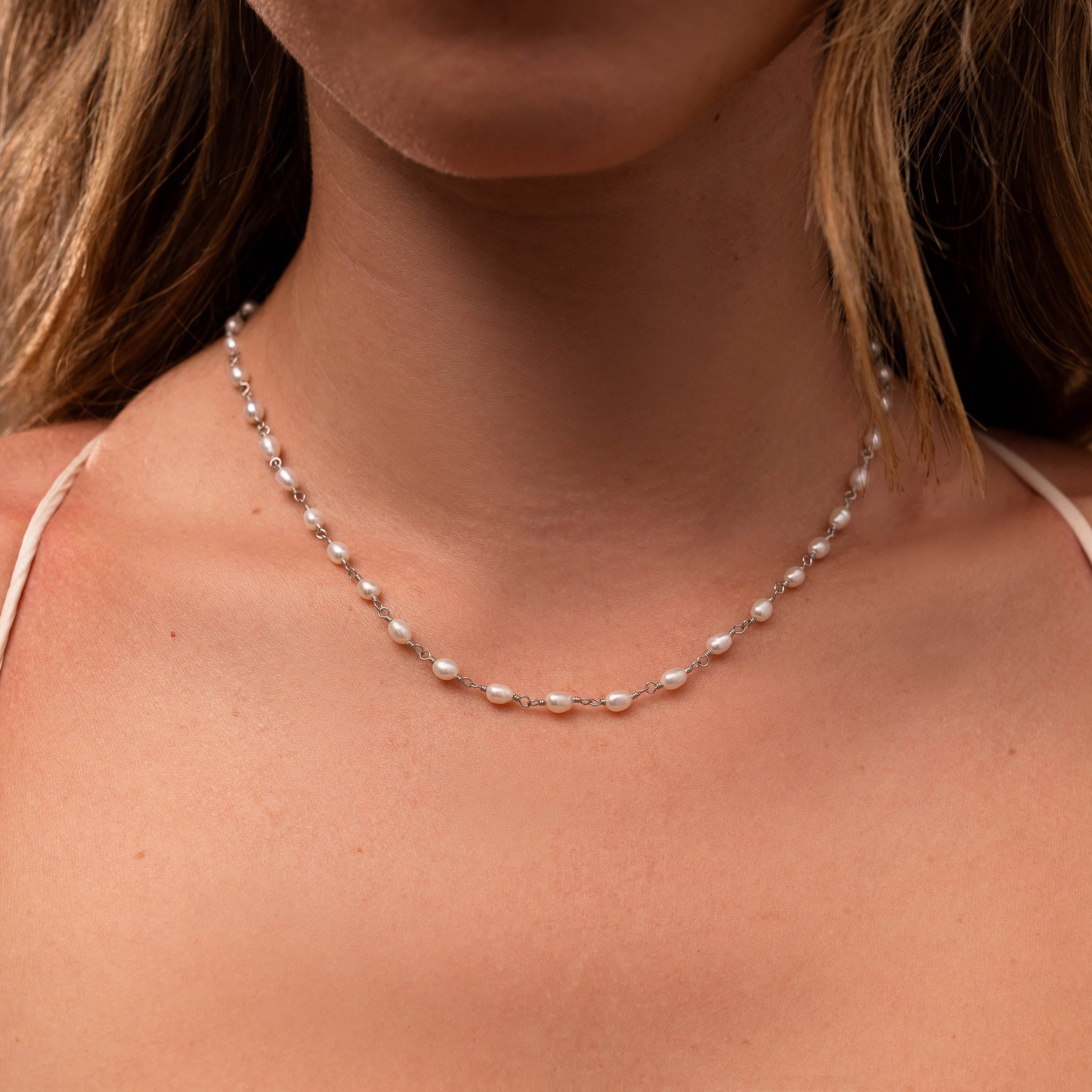 Aurora Pearl Station Necklace