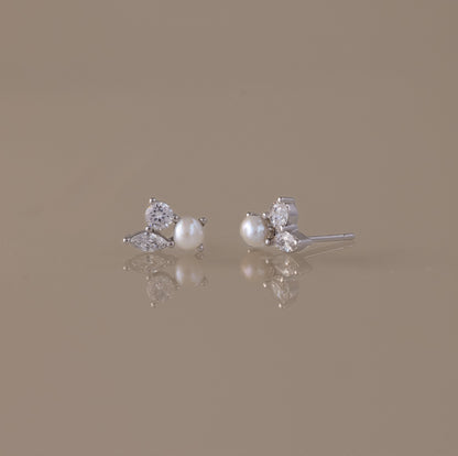 Pearl Diamond Bloom Studs