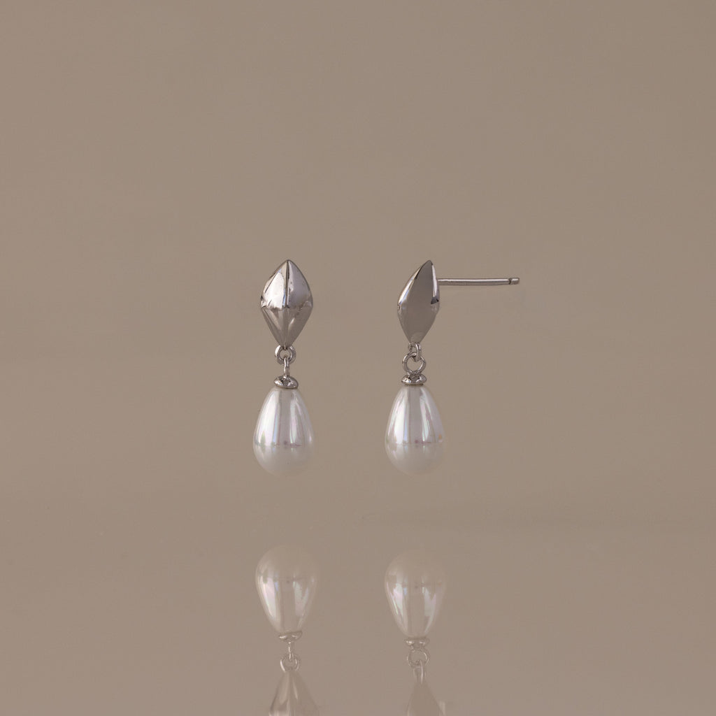 Tiny Pearl Drop Studs